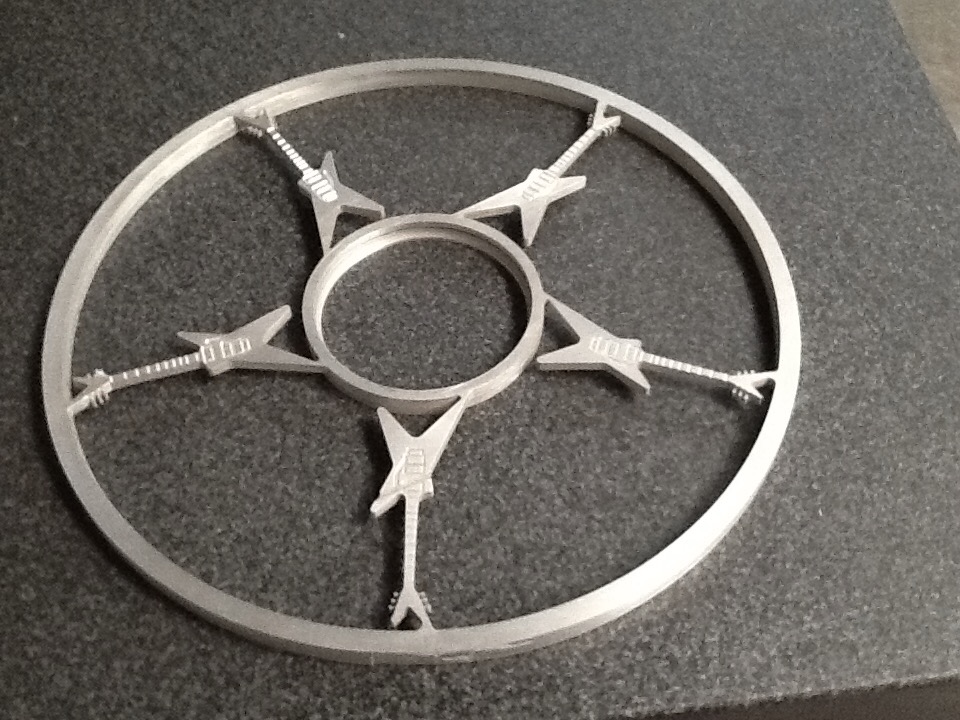 Close-up of precision CNC machined metal surface